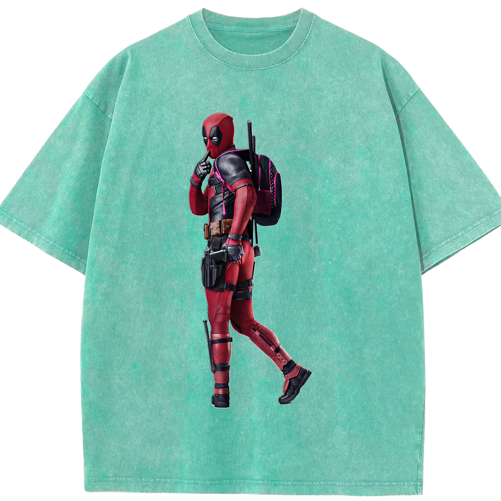 （画像用） Deadpool デッドプール 綿100% ヴィンテージ風 半袖Tシャツ（フロントプリント）